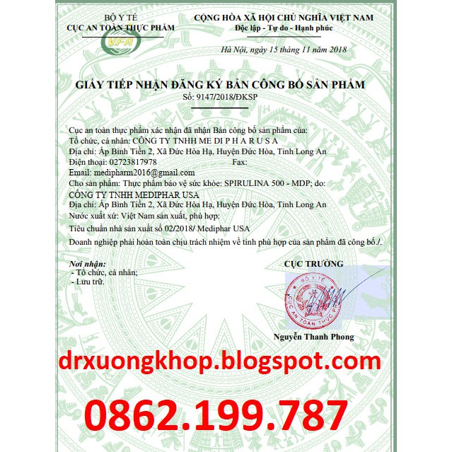 Tảo Xoắn Spirulina Nhật Bản Spirulina 500 MDP - Tảo xoắn 200 viên/Hộp hỗ trợ nâng cao sức đề kháng, phòng ngừa bệnh tật.