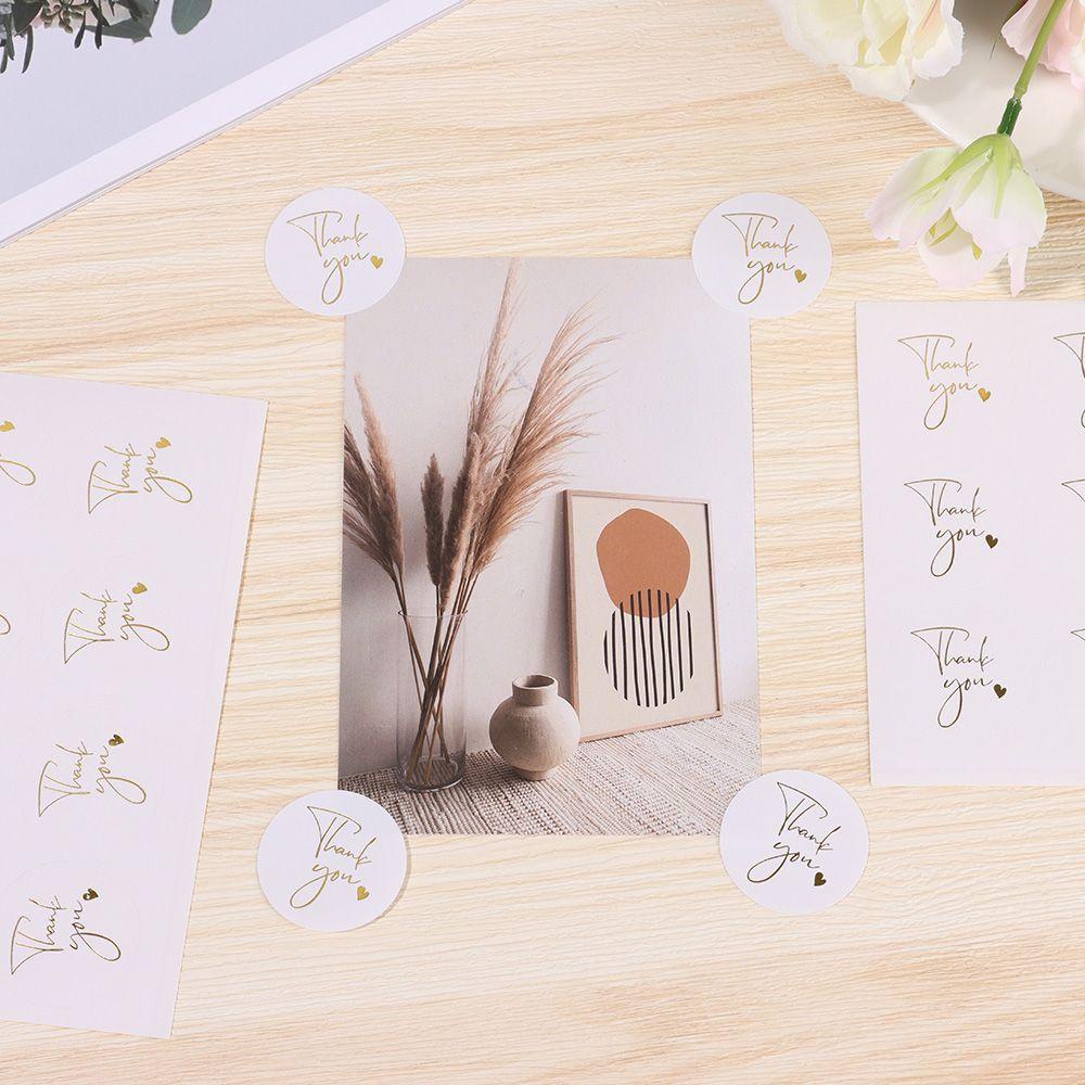 Miếng Dán Trang Trí Hình Tròn 1.37 Inch In Chữ Thank You Độc Đáo