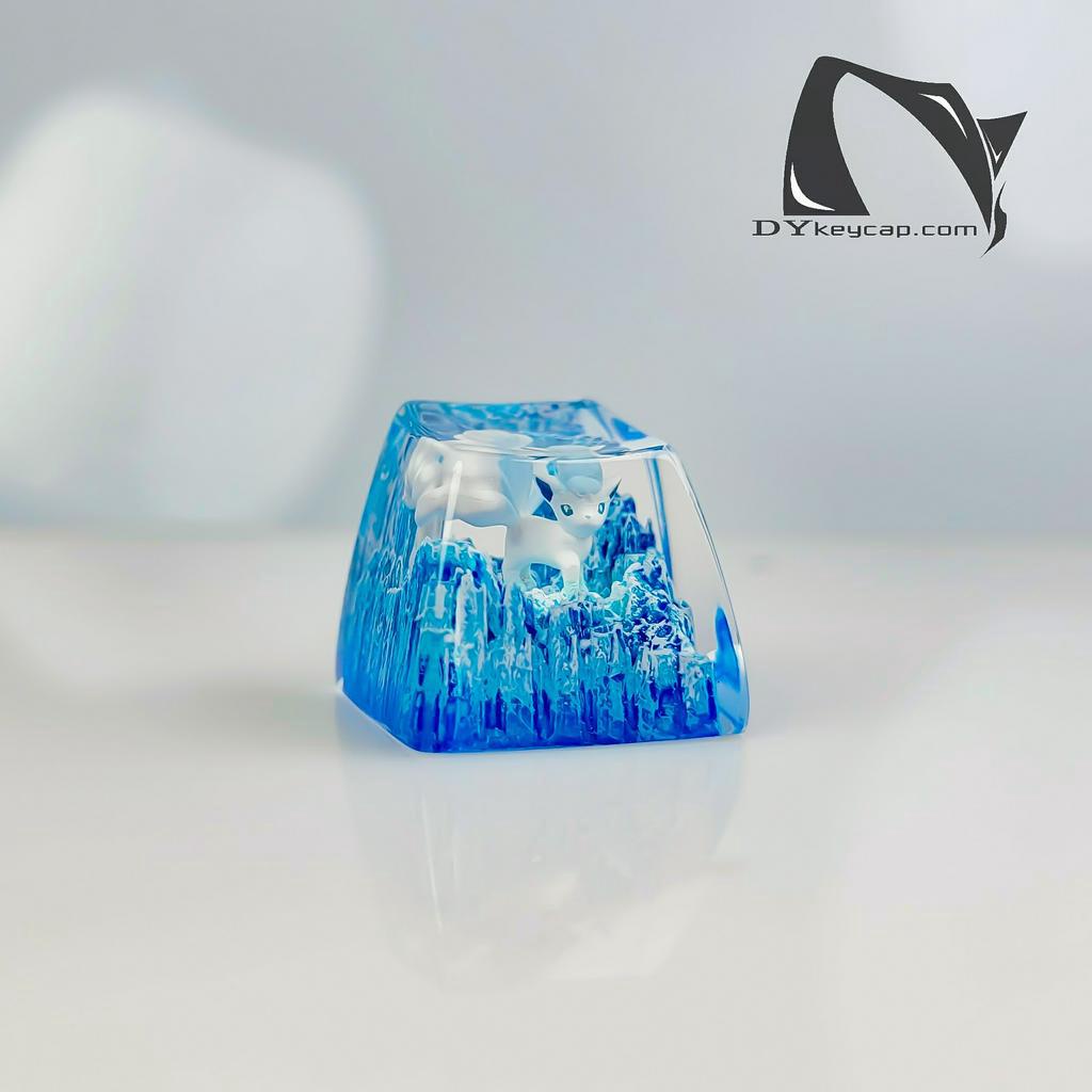 Nút bàn phím Pokemon, nút bàn phím Alolan Vulpix, Bàn phím nhân vật hoạt hình -Vulpix keycap, POKÉMON Artisan Keycap