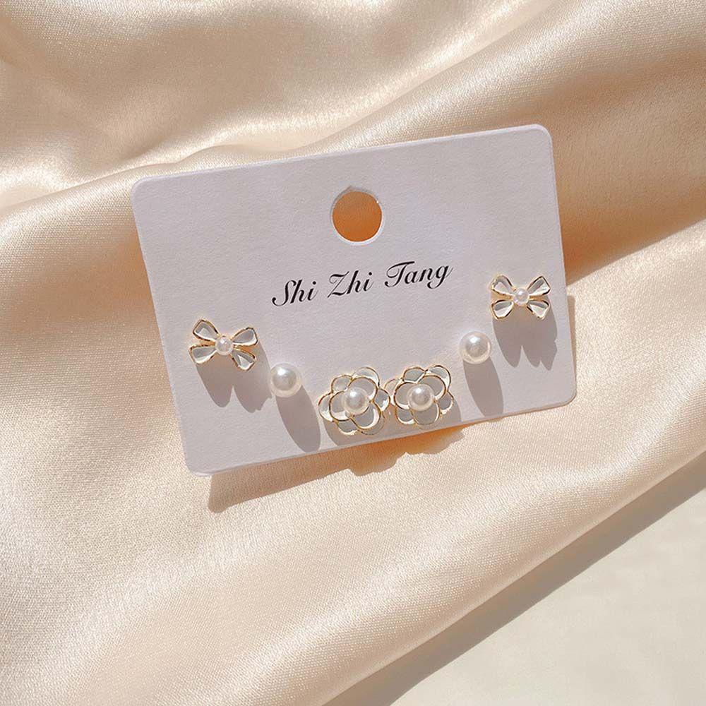 Bông Tai Hình Hoa Trà Thắt Nơ Xinh Xắn Cho Nữ