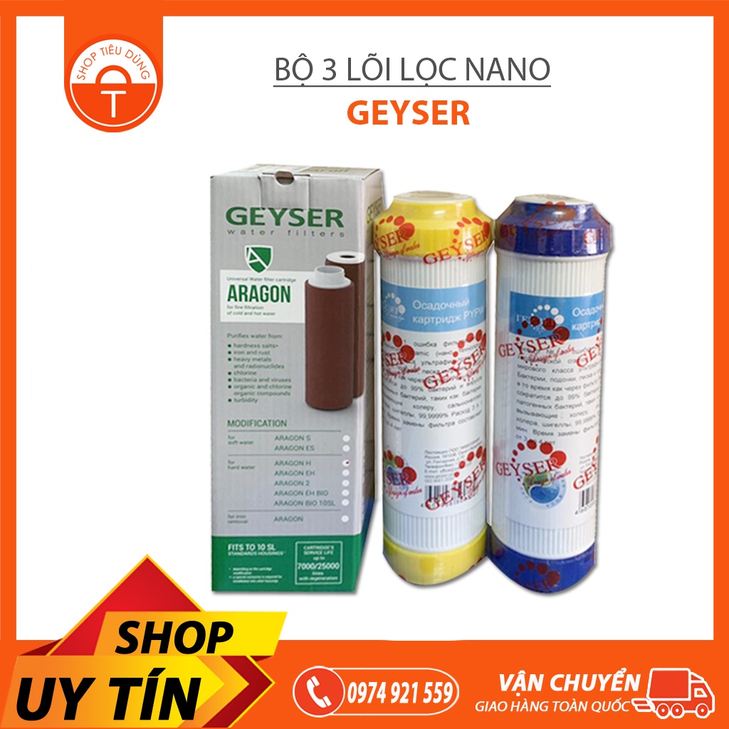 Bộ 3 Lõi Lọc 123 Nano Geyser