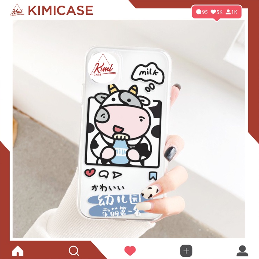 Ốp lưng Xiaomi Redmi A1 7 8 9 9A 9C 9T 10 10C Mi 11T  Pro 5g 11 Lite 5G NE 11T Poco X3 NFC Pro dẻo vuông Girl & Cow