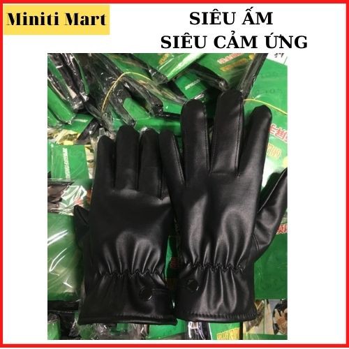 [RẺ VÔ ĐỊCH] Găng Tay Da Cảm Ứng Nam Nữ Chống Nước,Chống Lạnh, Găng Tay Da Lót Nỉ Cảm Ứng Smart Phone