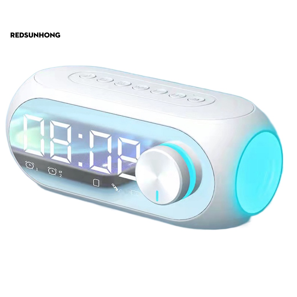 Loa Bluetooth Kiêm Đài FM / Đồng Hồ Báo Thức Có Thể Sạc Lại Dùng Tại Nhà