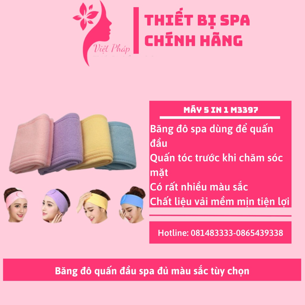 Băng đô quấn đầu spa đủ màu sắc tùy chọn