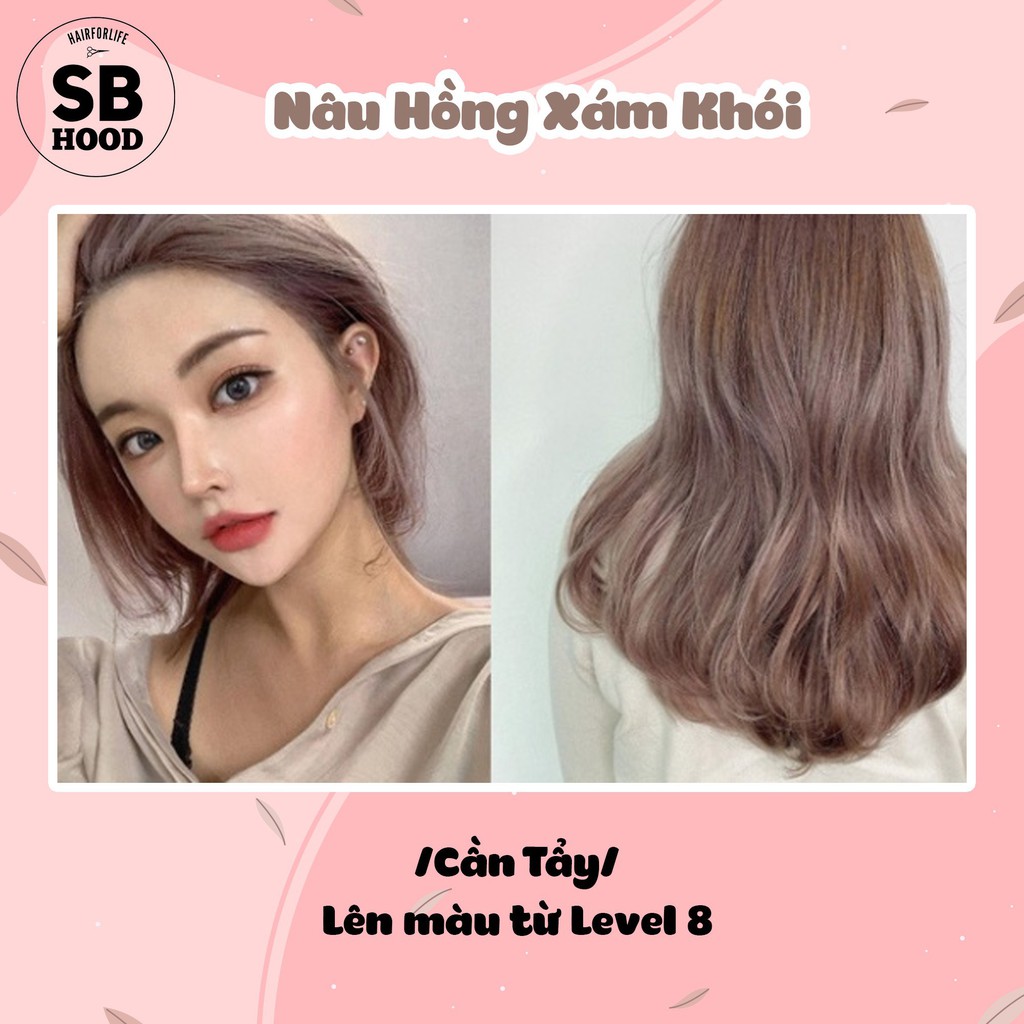 Thuốc nhuộm tóc SB Hood tone màu hồng rose, tặng kèm Oxy (tẩy tóc)