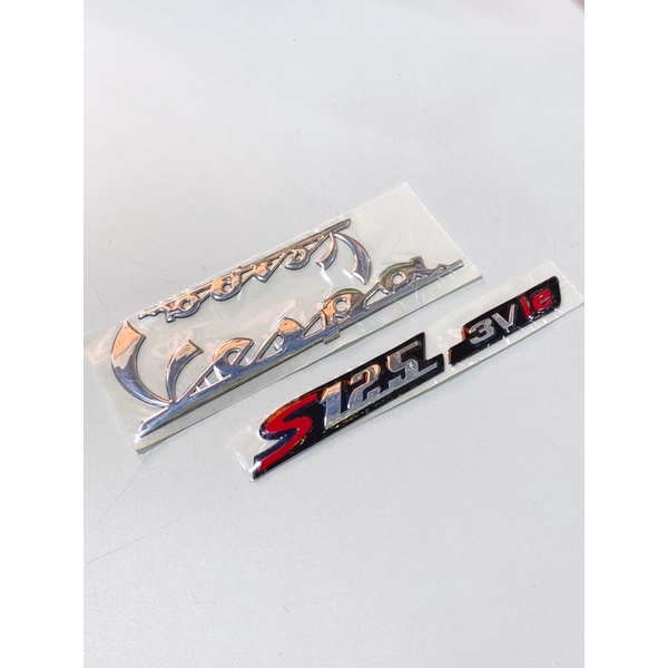 Bộ tem nổi chữ Vespa S125/ S150 3Vie màu trắng, decal cao cấp chống nước không bay màu