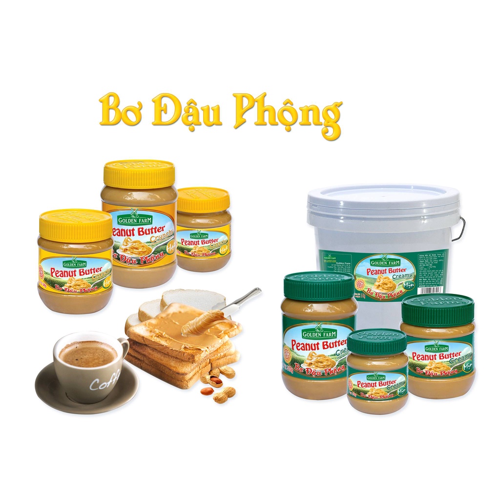 Bơ Đậu Phộng Mịn/Hạt Golden Farm Đủ Size Chính Hãng - Đậu Phộng Nguyên Chất