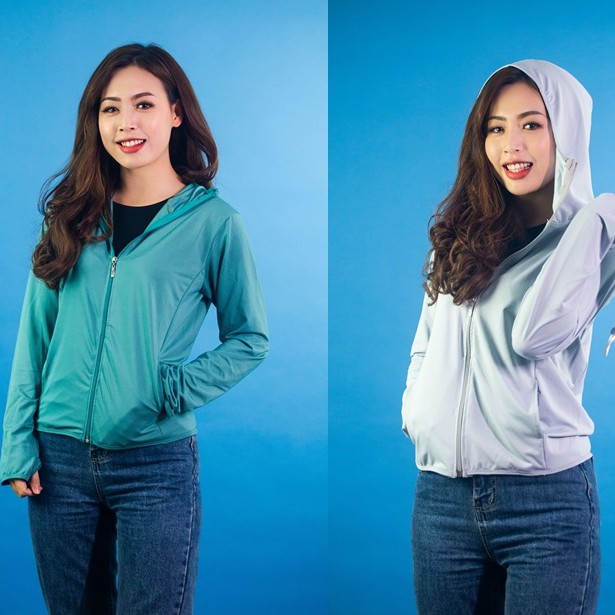 Áo Chống Nắng Nữ Dáng Ngắn Vải thông hơi thoát mồ hôi, áo khoác chống nắng ngắn Happylive