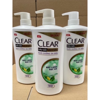 Dầu gội clear mát lạnh bạc hà 880g