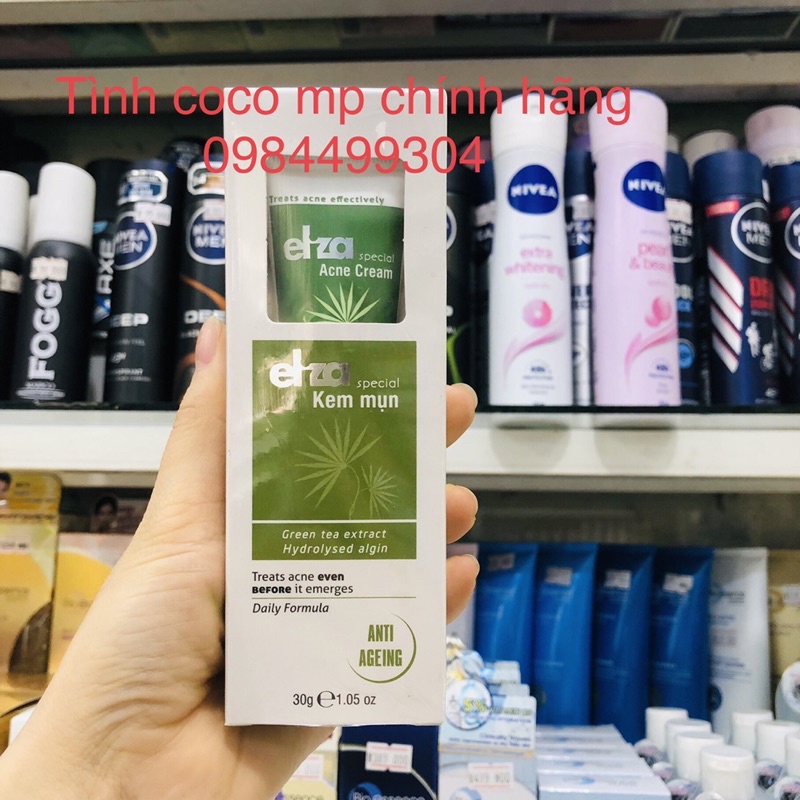 kem ngừa mụn bạch liên elza 30g, sáng da,sạch mụn,sẽ khít lỗ chân lông,mờ vết thâm