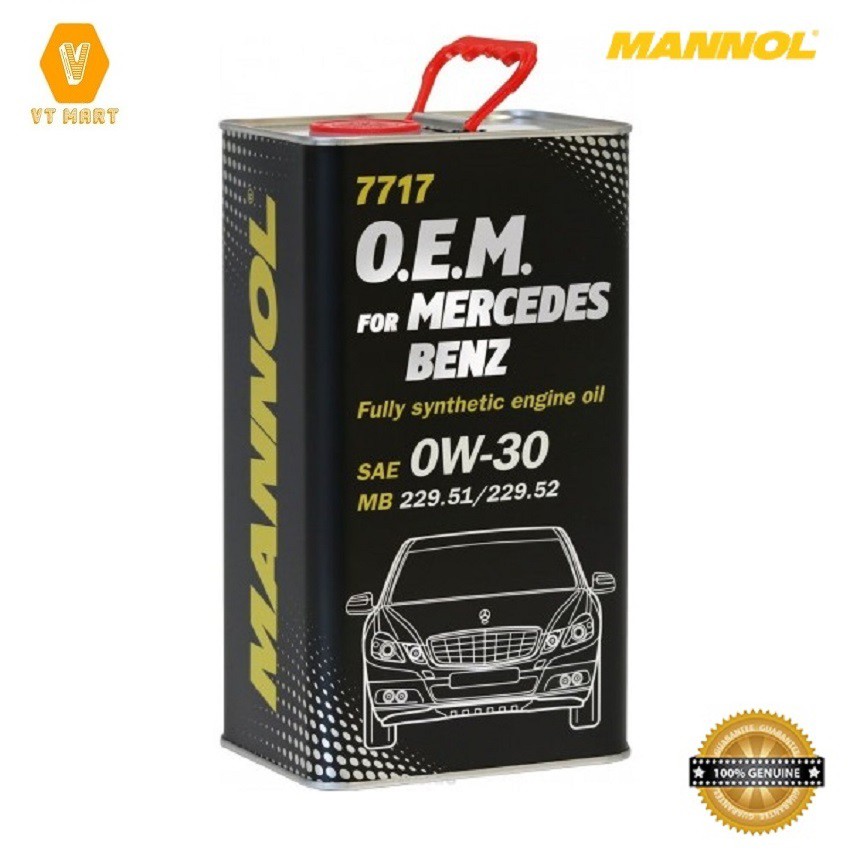 [Cao Cấp] Nhớt MANNOL 7717 O.E.M .Dành Cho Xe Mercedes Benz 0W-30 SN/CF – 4 Lít, Hàng nhập khẩu từ Đức chính hãng.