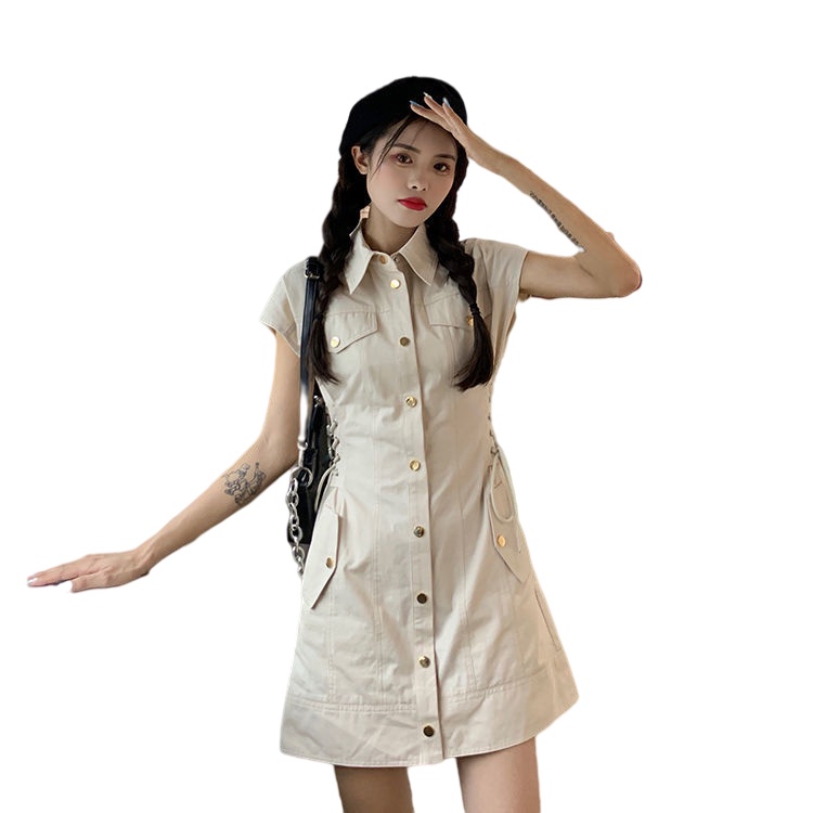 Đầm PERTY cổ polo phong cách Pháp thời trang mùa hè quyến rũ dành cho nữ