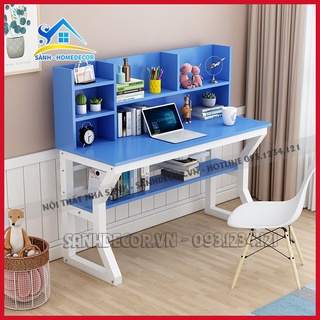 Bàn học cho bé kèm kệ sách gỗ MFC An Cường BLV80, bàn làm việc ẢNH THẬT - Made by Sành