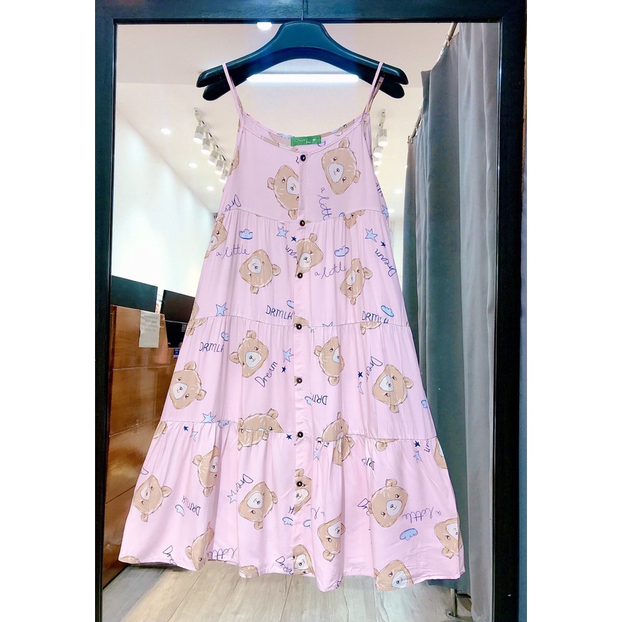 Đầm bầu siêu dễ thương mặc hè MUM'S SHOP  FREESHIP  Váy lanh 2 dây trẻ trung