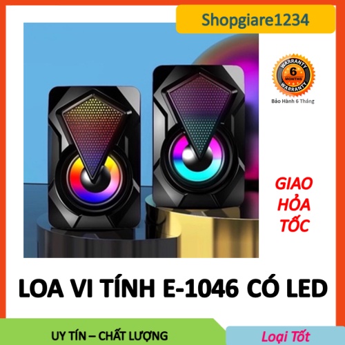 [Mã ELHACE giảm 4% đơn 300K] Loa Vi Tính 2.0 Mini 1046 có LED RGB-Loa Để Bàn Cao Cấp - Bảo Hành 6 Tháng