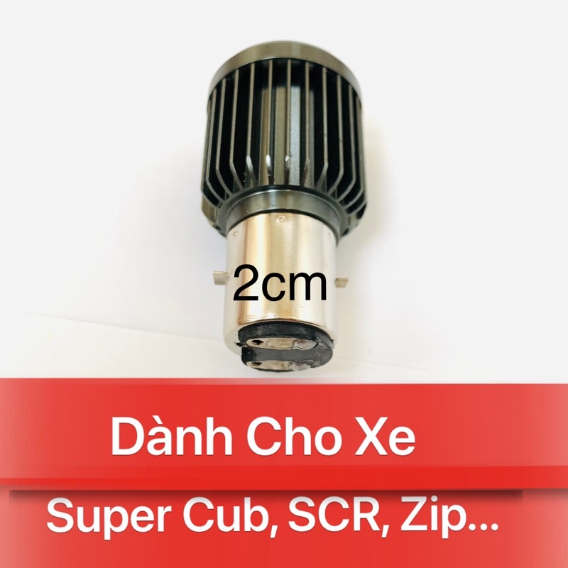 Đèn Pha Led Bi Cầu 2 Mầu Cos Vàng Pha Trắng Xe Zip, SCR, Điện, Super Cub Chip Mini L2