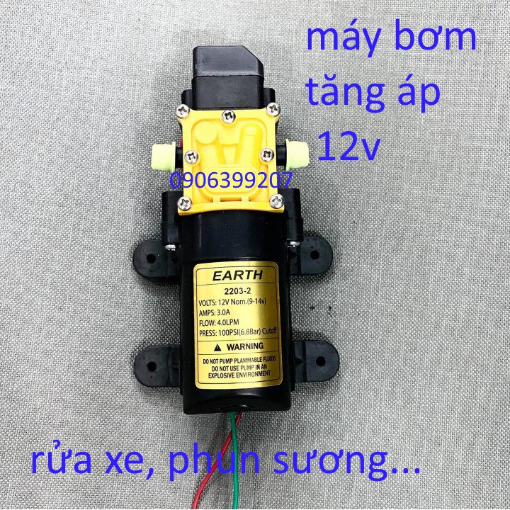 máy bơm mini 12v - máy bơm tăng áp, rửa xe, phun sương, xịt thuốc