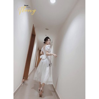 Đầm nơ trắng (hàng thiết kế)