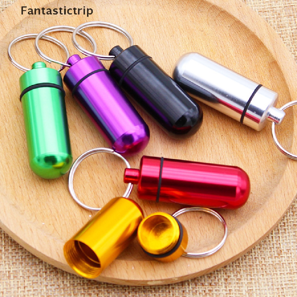Hộp đựng thuốc mini bằng nhôm chống nước kèm móc khóa tiện lợi