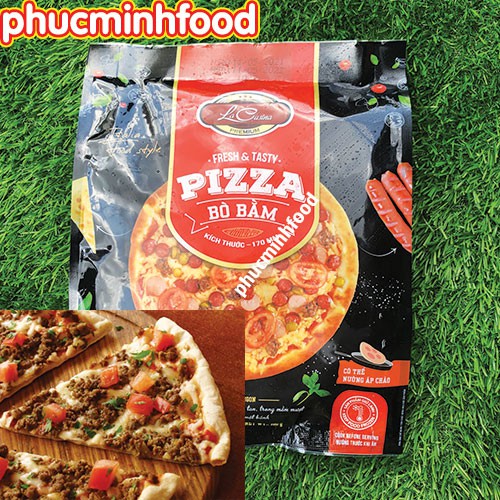 Pizza hải sản, pizza bò bầm, pizza xúc xích Lacusina size 17cm 1 bịch 1 cái