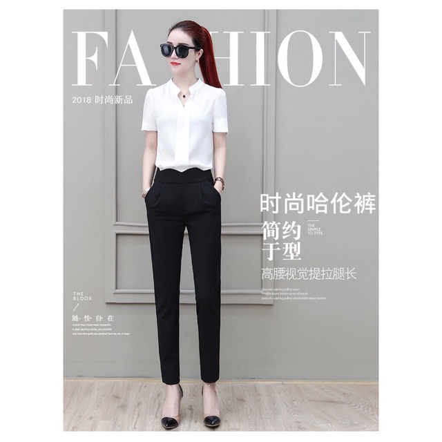 Quần tây nữ lưng gợn sóng | BigBuy360 - bigbuy360.vn