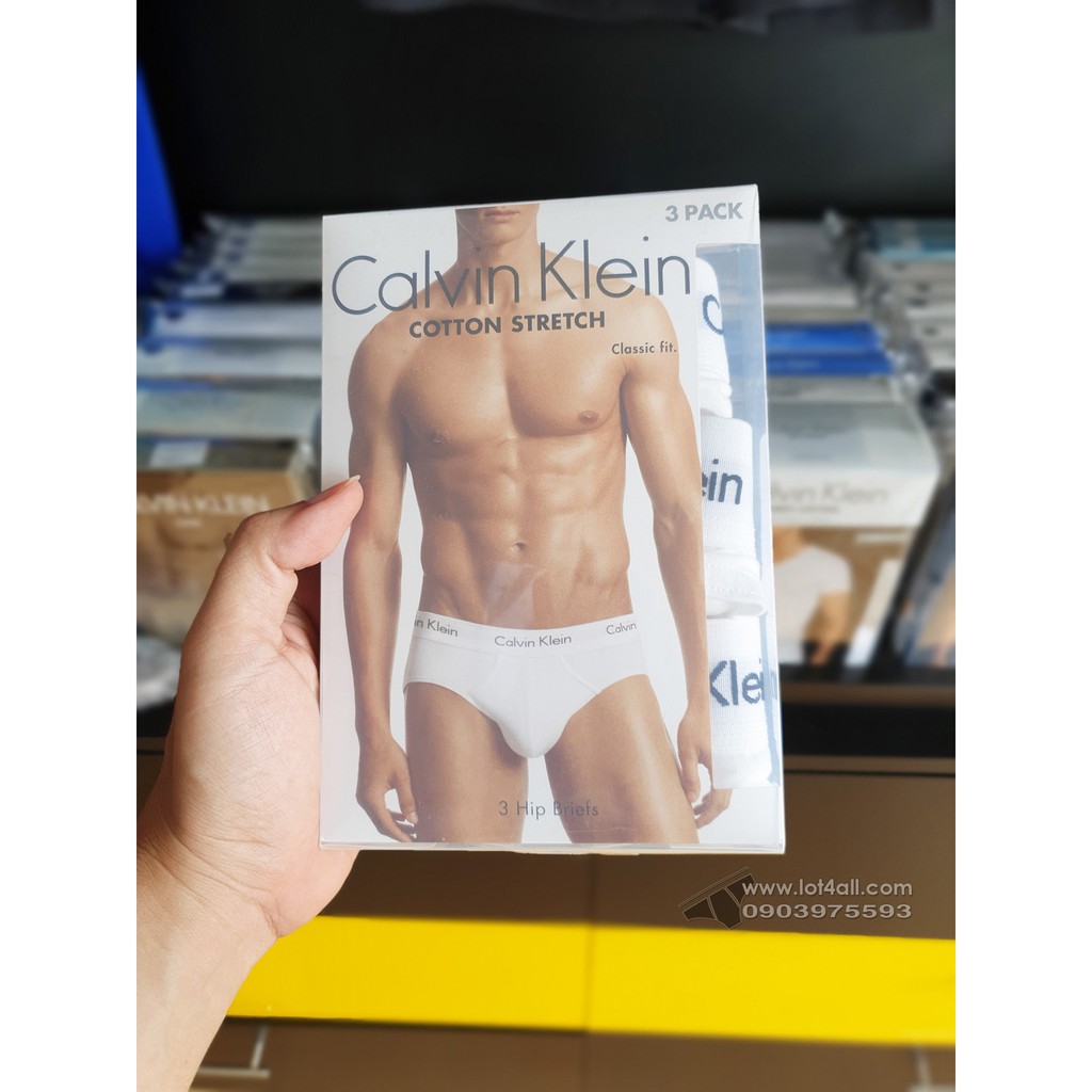 [AUT.] Quần lót nam Calvin Klein NU2661 Cotton Stretch Hip Brief 3-pack White