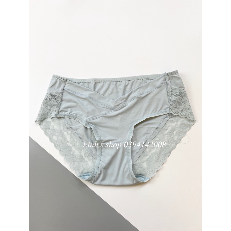 Set 4 QUẦN LÓT BẦU Cạp Chéo Ren Tơ Cotton Cao Cấp - Kháng Khuẩn - BAO CHẤT LƯỢNG -QL08