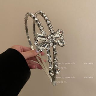 Băng Đô Nơ Hai Lớp Đính Đá Pha Lê Lấp Lánh Độc Đáo 1