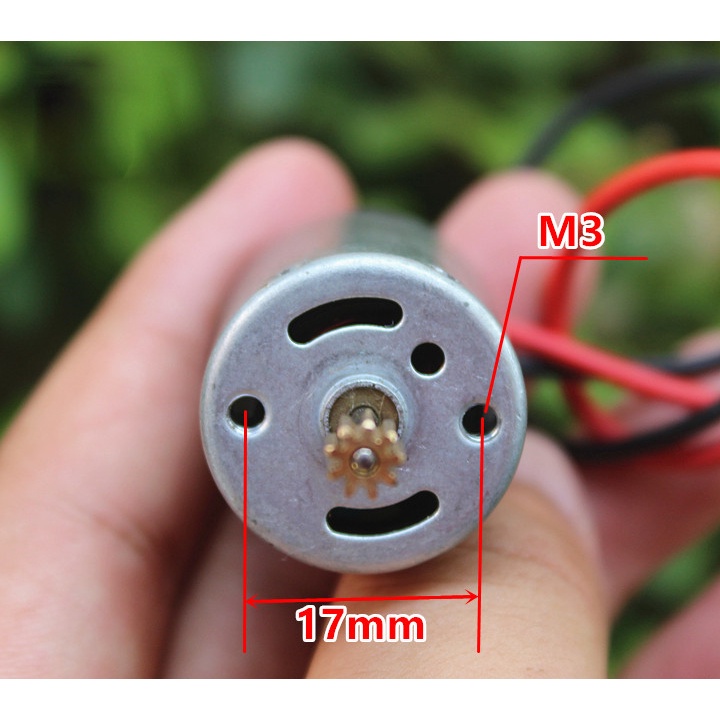 Động cơ máy bay mô hình tốc độ cao 370 DC 7.4V 23000 vòng / phút, đầu trục có bánh răng