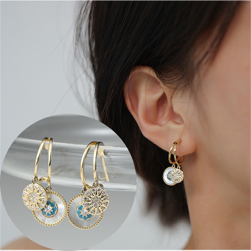 Bông Tai Mạ Bạc 925 Dáng Dài Hình Ngôi Sao Năm Cánh Phong Cách Hàn Quốc Sang Trọng Cho Nữ