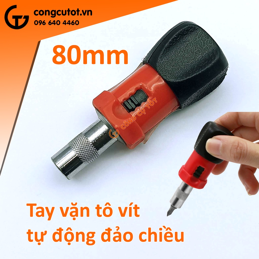 Tay vặn tô vít 80mm tự động đảo chiều