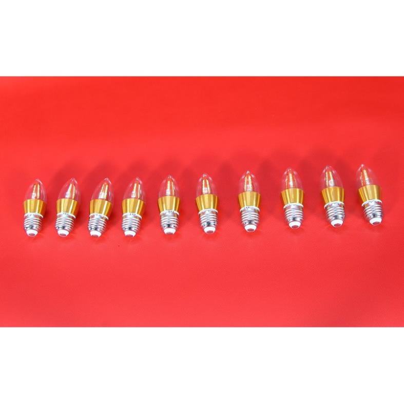 Bộ 3 bóng đèn LED C35 4W hình quả nhót viền vàng đui E27