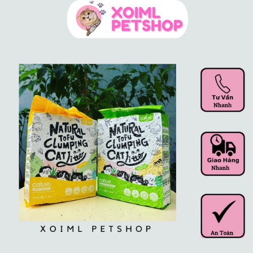 Cát Vệ Sinh Cho Mèo Đậu Nành Hữu Cơ Cature Natural Tofu Clumping Cat Litter 6L(2.4kg)