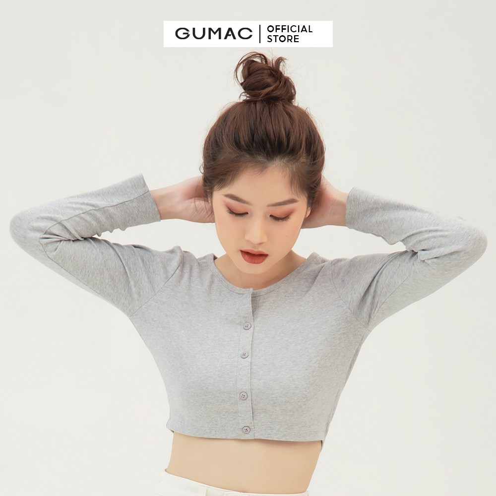 Áo croptop nữ tay dài GUMAC phong cách cá tính, năng động ATB3106
