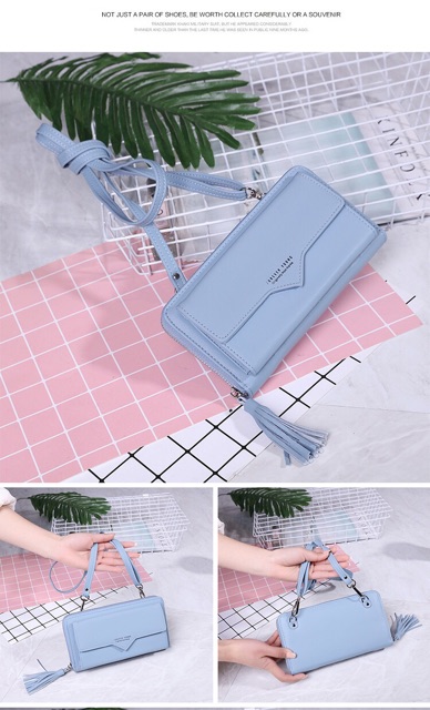 Ví cầm tay kiêm đeo chéo FY móc tua rua phong cách Hàn Quốc | BigBuy360 - bigbuy360.vn