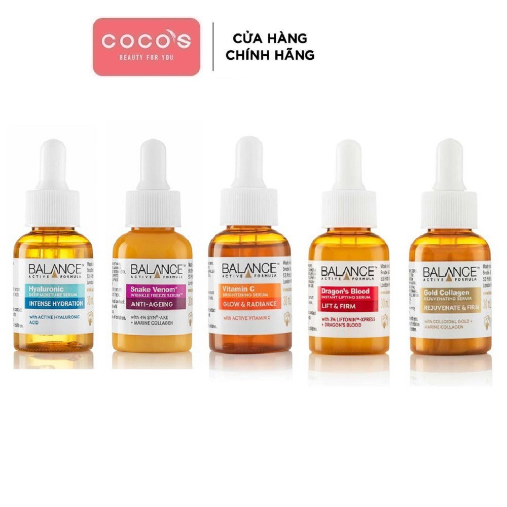 Tinh chất Dưỡng Da Balance Active Formula 30ml (VitaminC/Hyaluronic/Snake Vemon/Collagen/Dragon Blood)