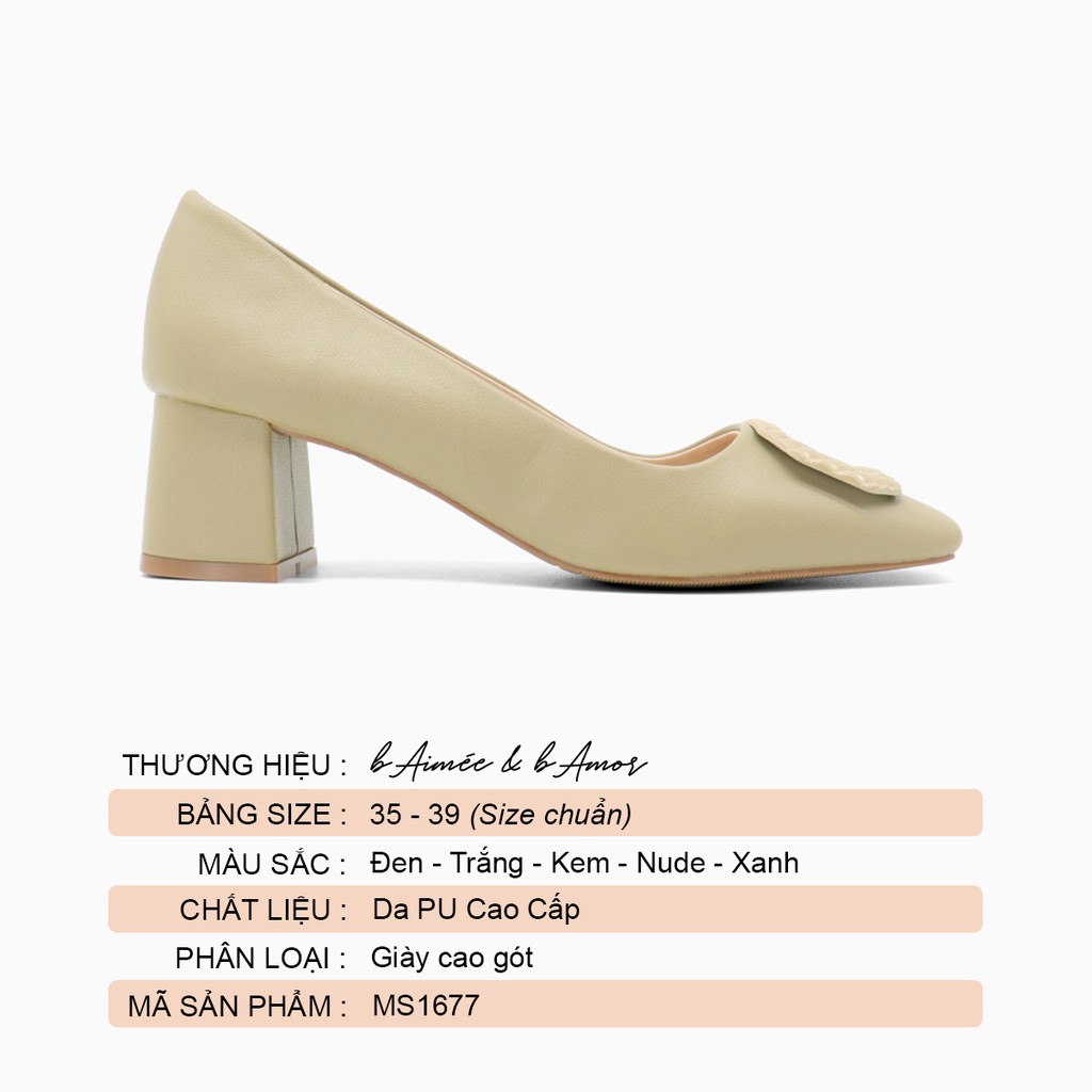 Giày cao gót nữ mũi vuông gót đế vuông cao 5p thời trang công sở hàn quốc đẹp cao cấp bAimée &amp; bAmor - MS1677