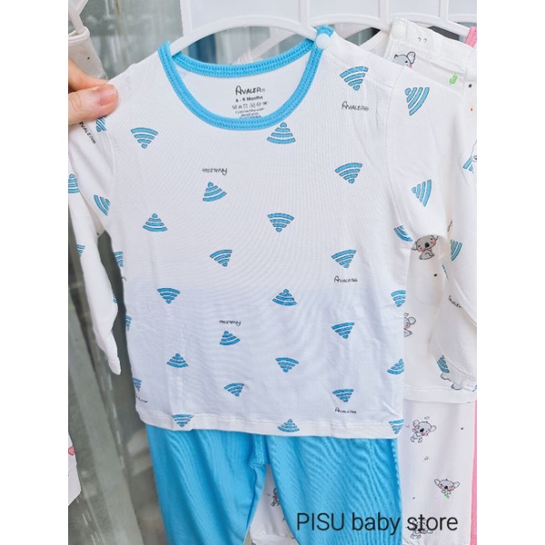 Avaler - Bộ dài tay sợi tre mềm mát thấm hút mồ hôi cho bé 6m-4y