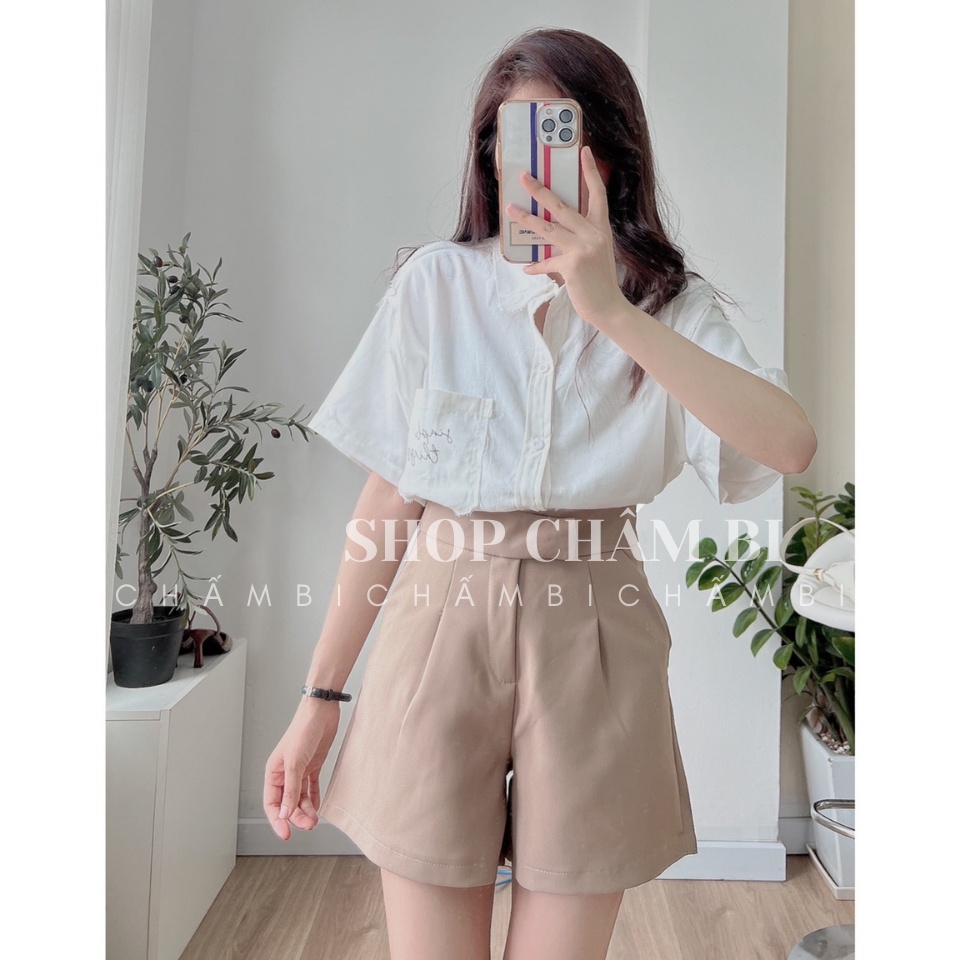 Quần short nữ xinh Q.013, Quần short ống xuông đai cài cạp chun 3 màu thanh lịch - Thời trang nữ Chấm Bi | BigBuy360 - bigbuy360.vn