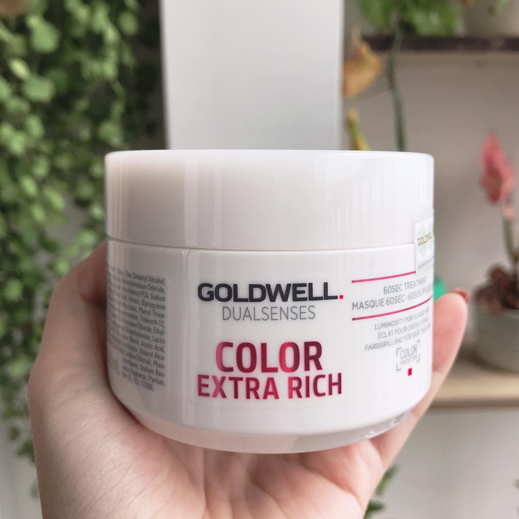 (Chính Hãng) Hấp dầu Goldwell 60s dưỡng màu tóc nhuộm Color Extra Rich Treatment 200ml