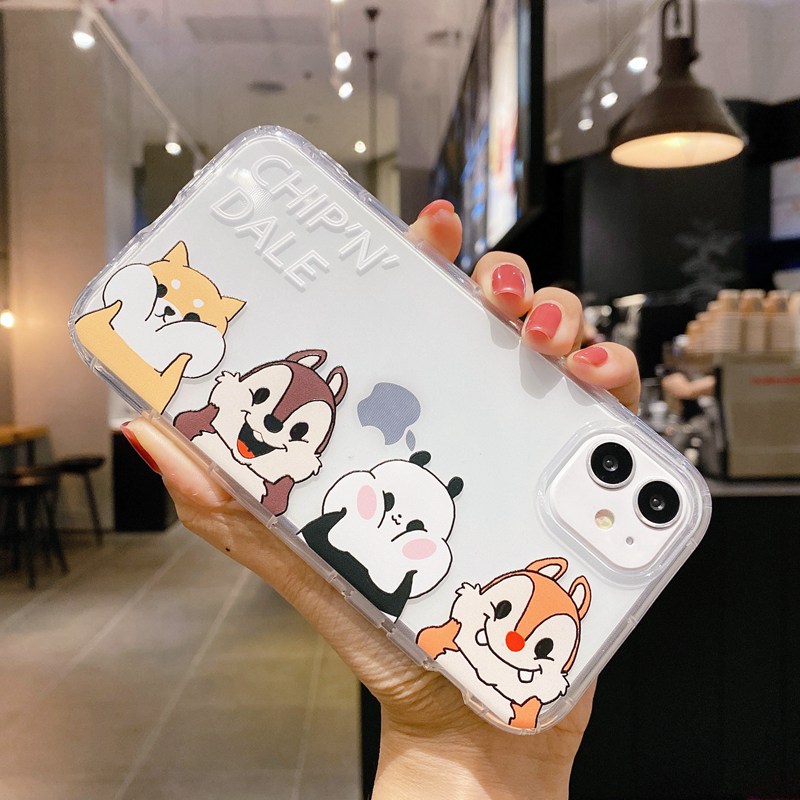 Samsung Galaxy S10 Lite Note 10 Lite M40 M60S M80S A7 2018 J7 J2 Grand Prime On7 2016 Phone Case Cute Cat Squirrel Soft Clear Air Pressure Cover