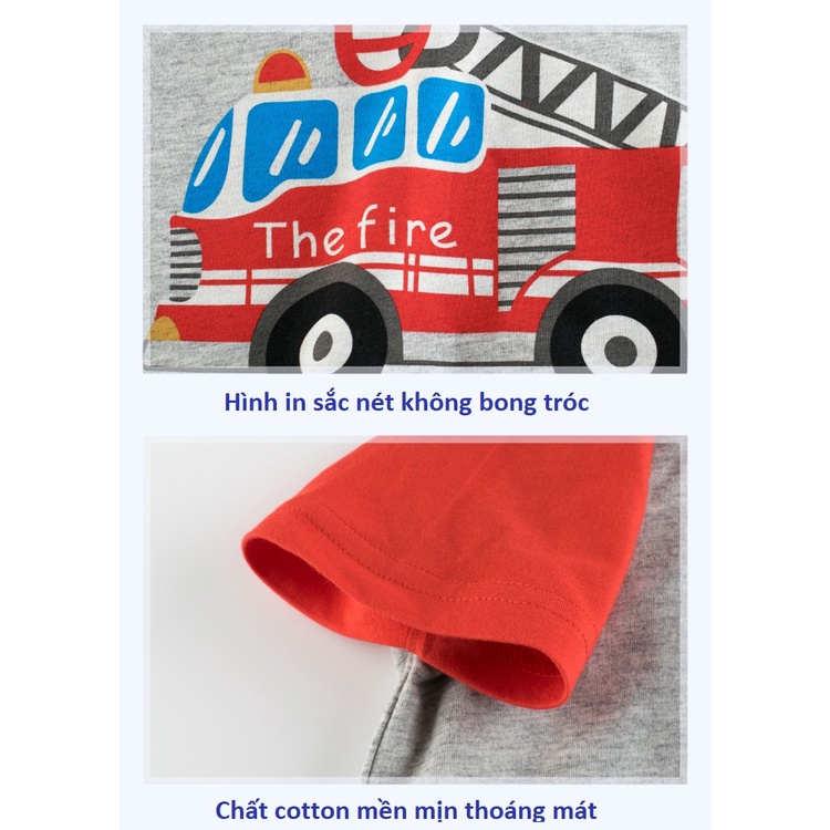 Áo bé trai cộc tay hàn quốc chất cotton cho trẻ em từ 2 đến 8 tuổi Bitba