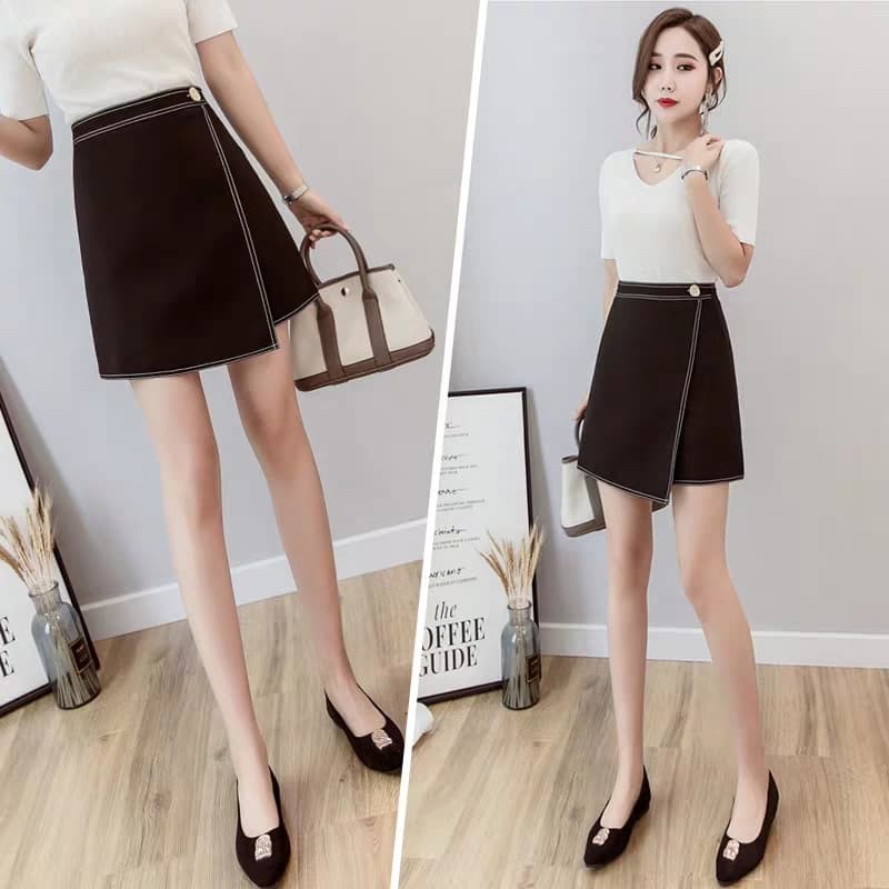 chân váy chữ A ngắn 45cm viền chỉ màu