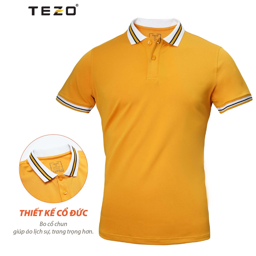Áo thun trơn nam TEZO phông nam có cổ chất liệu cotton thoáng mát thấm hút mồ hôi 2201APDT10