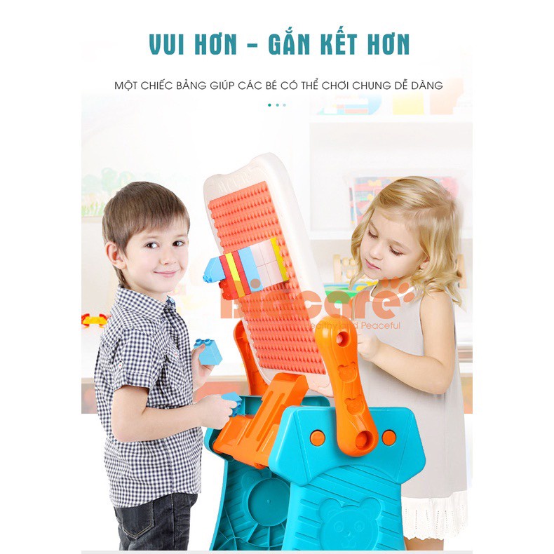 Bàn đa năng có Bảng vẽ 2 mặt kết hợp bàn xếp lego cho bé (tặng ghế ngồi + bộ lego)