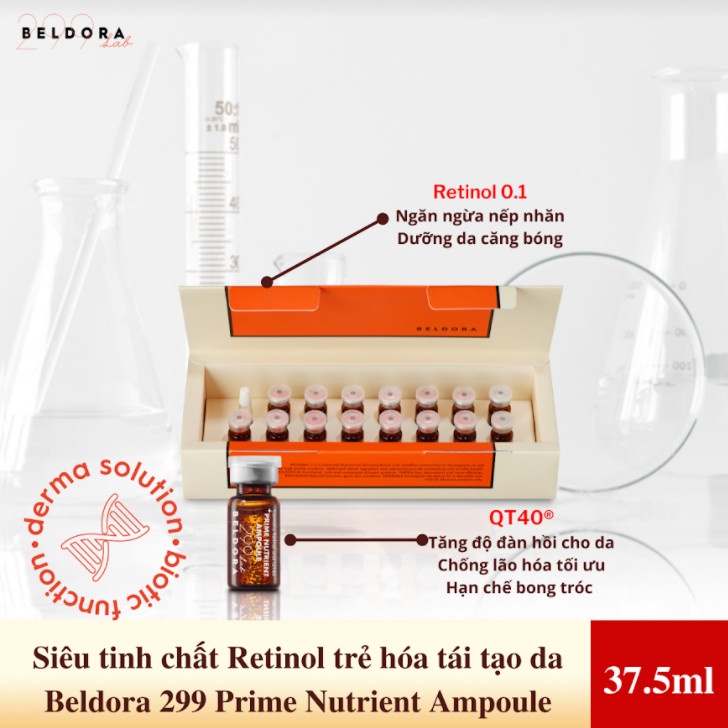 Siêu Tinh Chất Retinol Trẻ Hoá Tái Tạo Da Beldora 299 Prime Nutrient Ampoule 2.5mlx15 ống