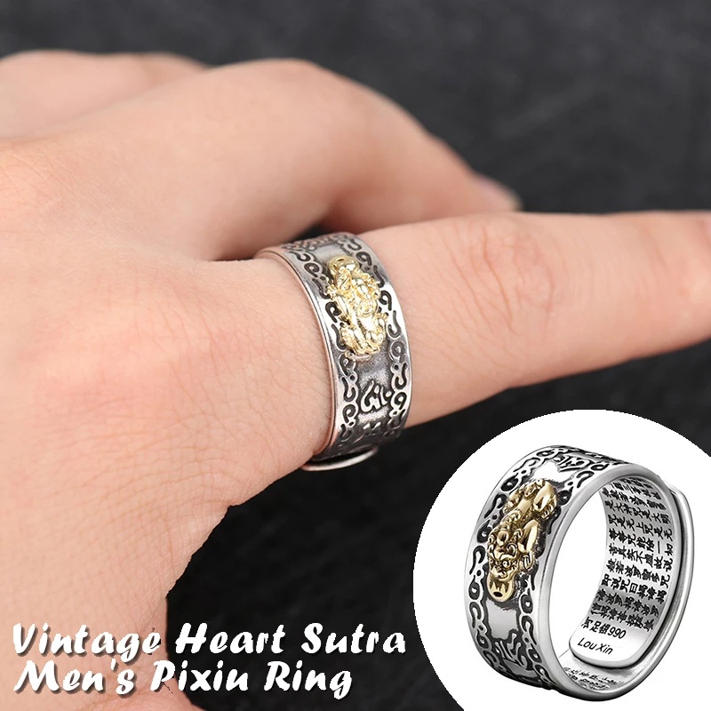 Nhẫn Hở Khắc Hình Tỳ Hưu Cầu May Mắn
