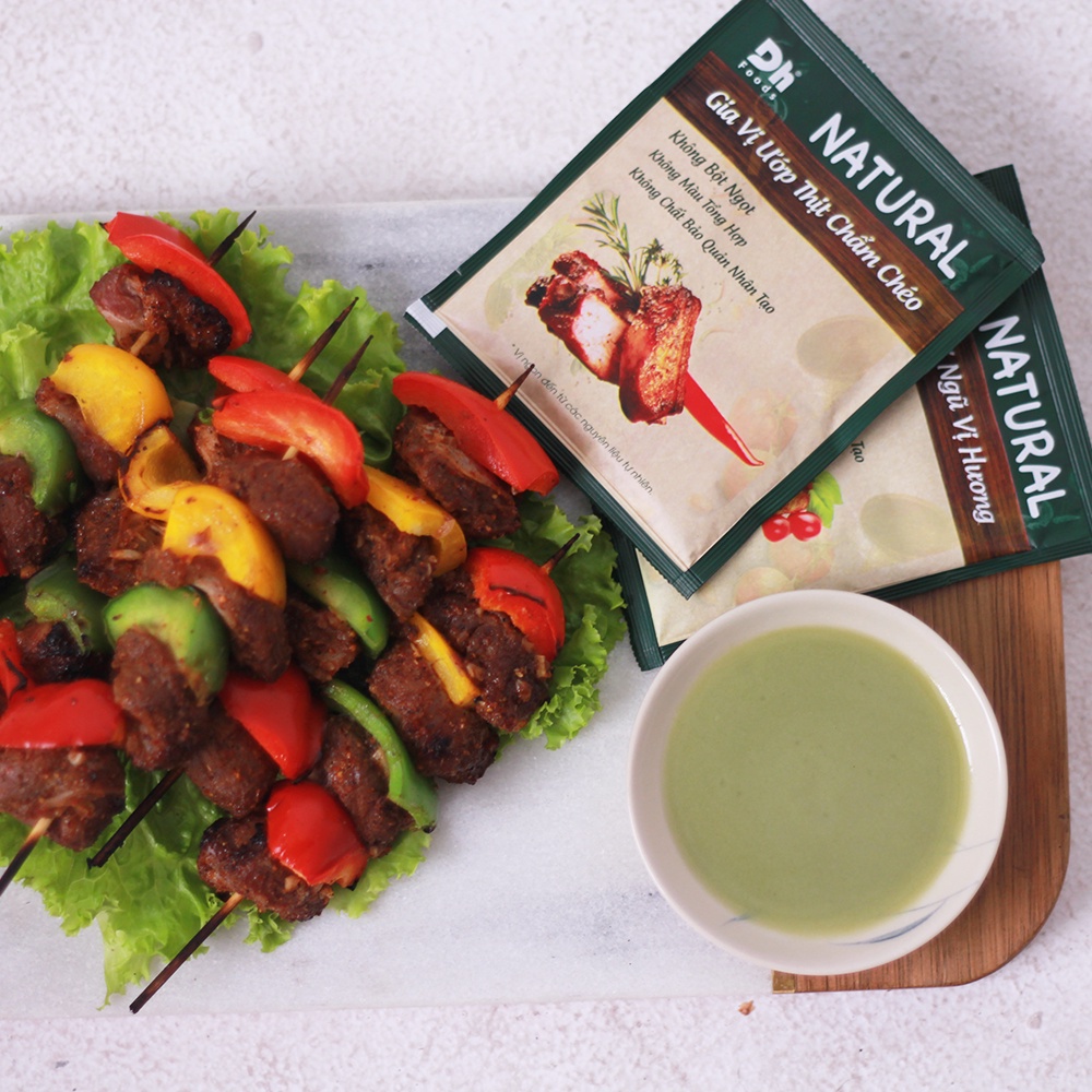 Gia vị ướp BBQ ngũ vị hương chẩm chéo mắc mật, nấu cà ri bò kho Natural DH Foods gói 10gr