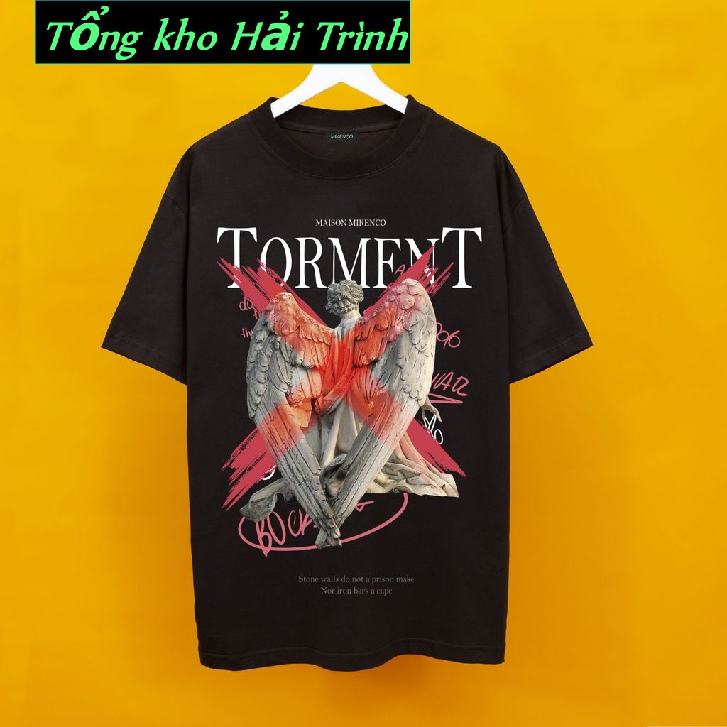 1 Áo thun MIKENCO Torment, kiểu dáng unisex, cotton dày dặn, cộc tay cổ tròn trend 2022